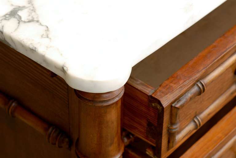 Wood Faux Bamboo Chest