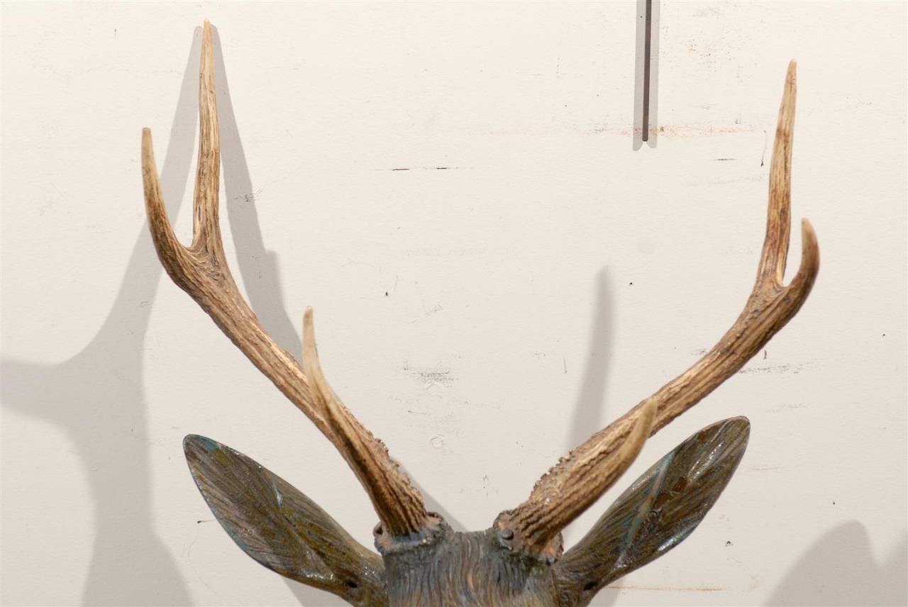 19th Century Carved Stag Head