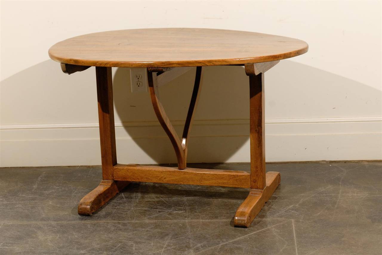 Wood Oval French Wine Tasting Table