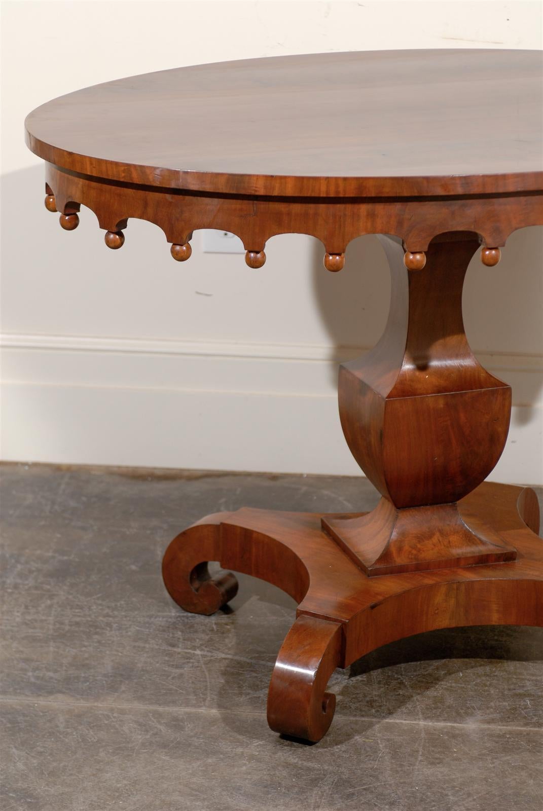 Wood Oval Pedestal Table