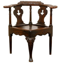 English Carved Corner Chair