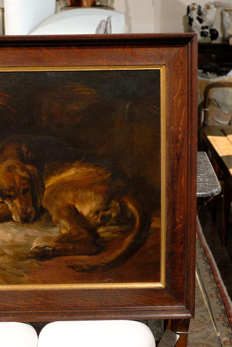 English Dog Oil Painting In Excellent Condition In Atlanta, GA