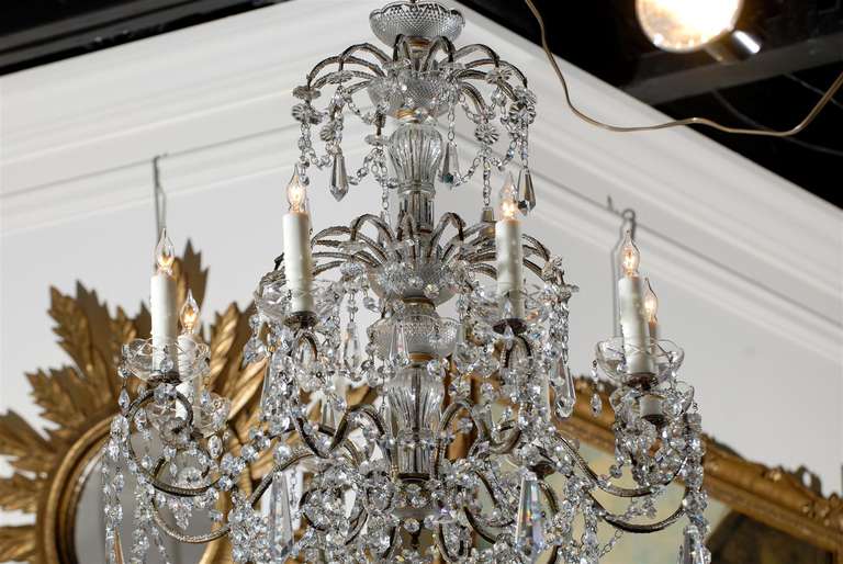 Italian Crystal Chandelier In Excellent Condition In Atlanta, GA