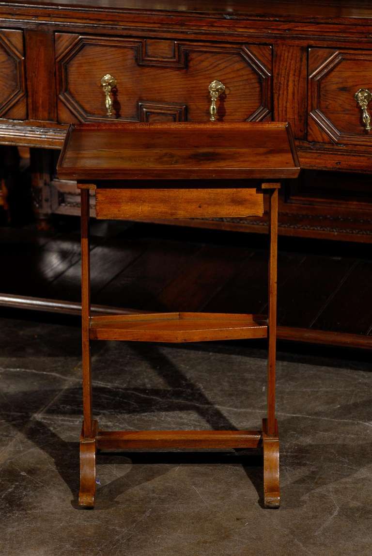 French 1890s Directoire Side Table with Diamond-Shaped Shelf and Single Drawer 5