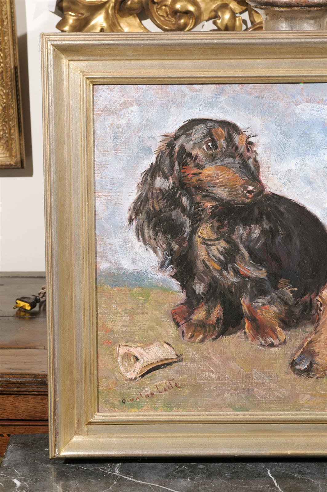 Oil Painting of Dachshunds 1