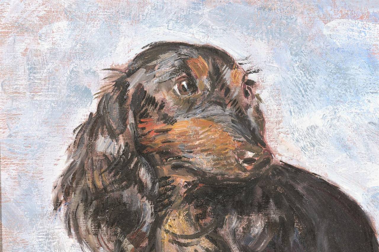 Oil Painting of Dachshunds In Excellent Condition In Atlanta, GA