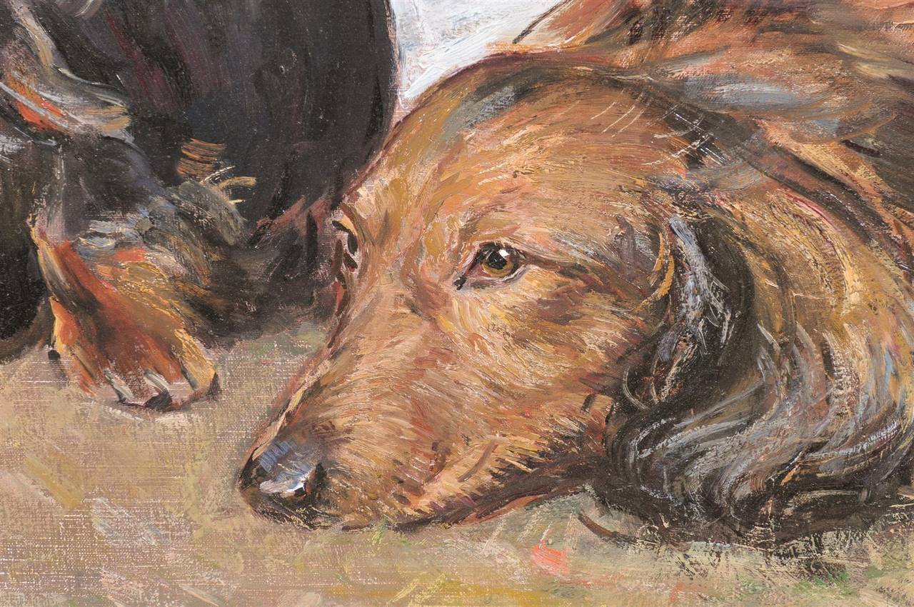 Oil Painting of Dachshunds 4