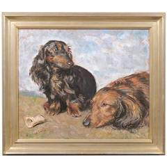 Oil Painting of Dachshunds