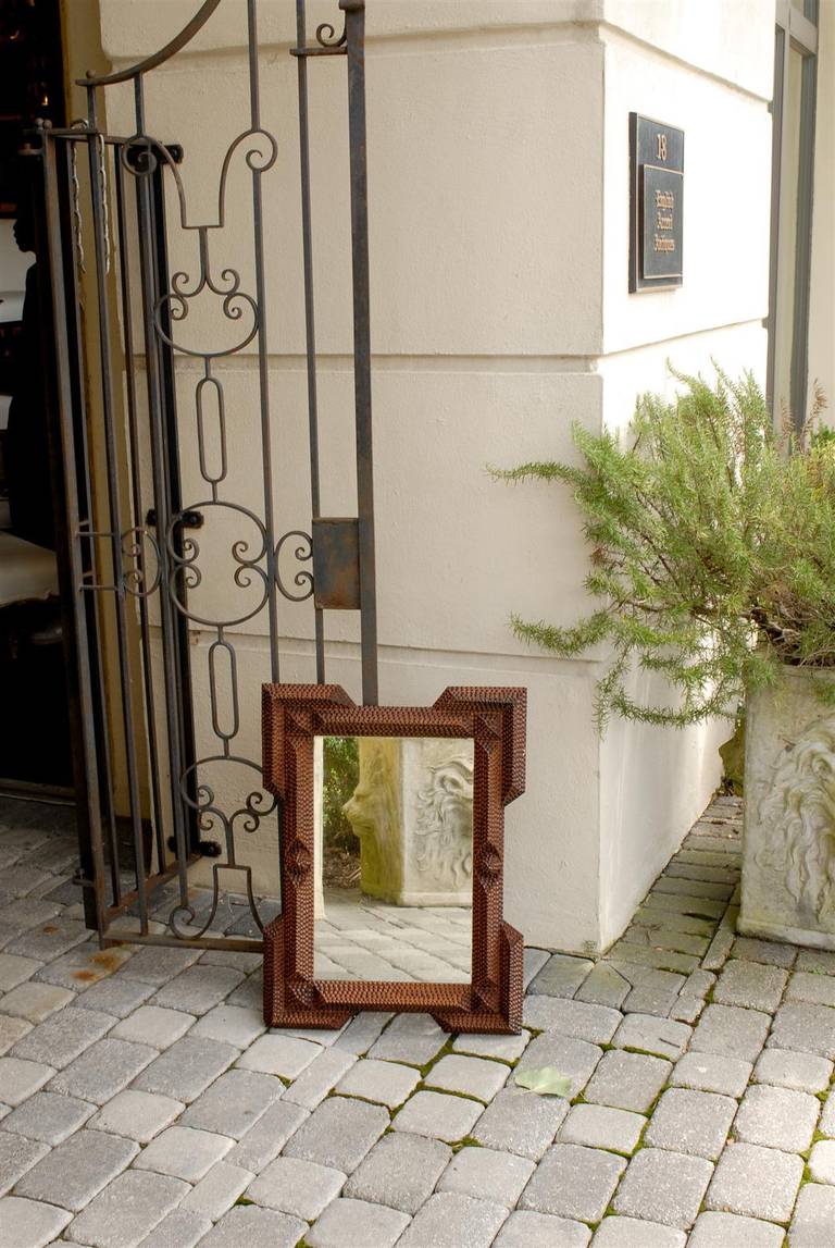 French Tramp Art Mirror