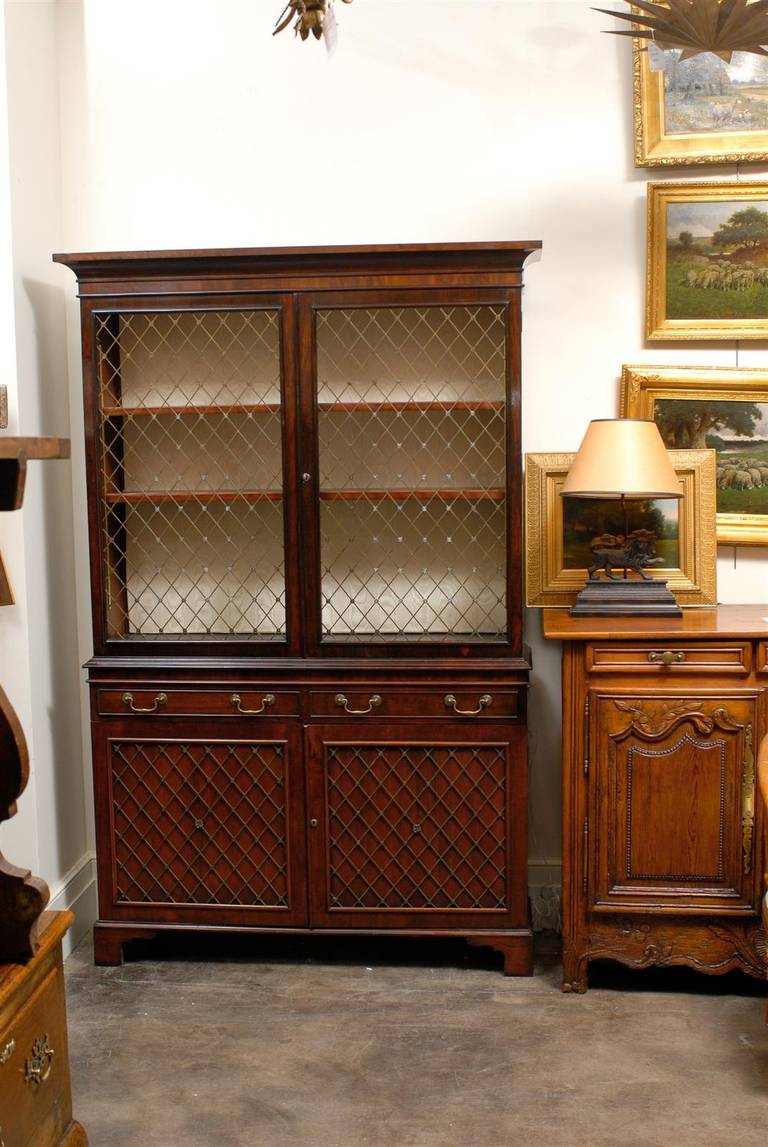 British English Mahogany Bookcase or Cabinet