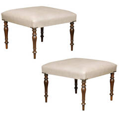 Pair of English Stools or Ottomans
