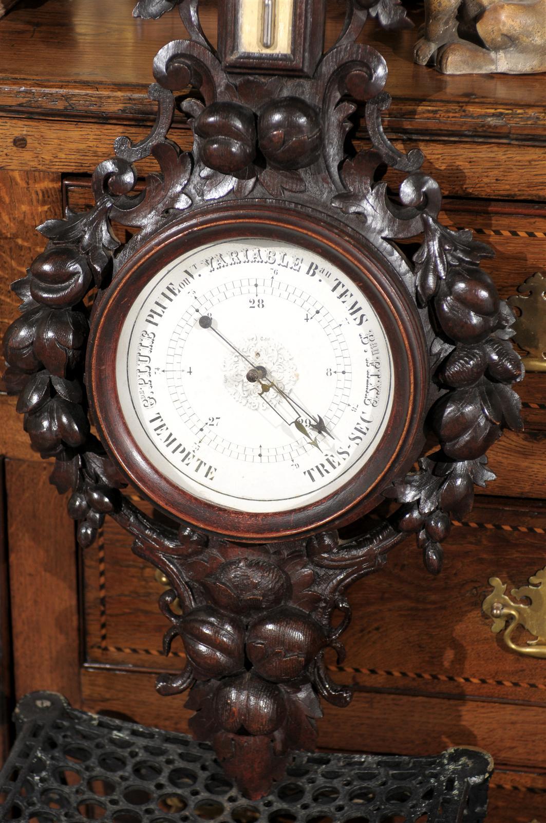 French Black Forest Hand-Carved Barometer from the Turn of the Century 2