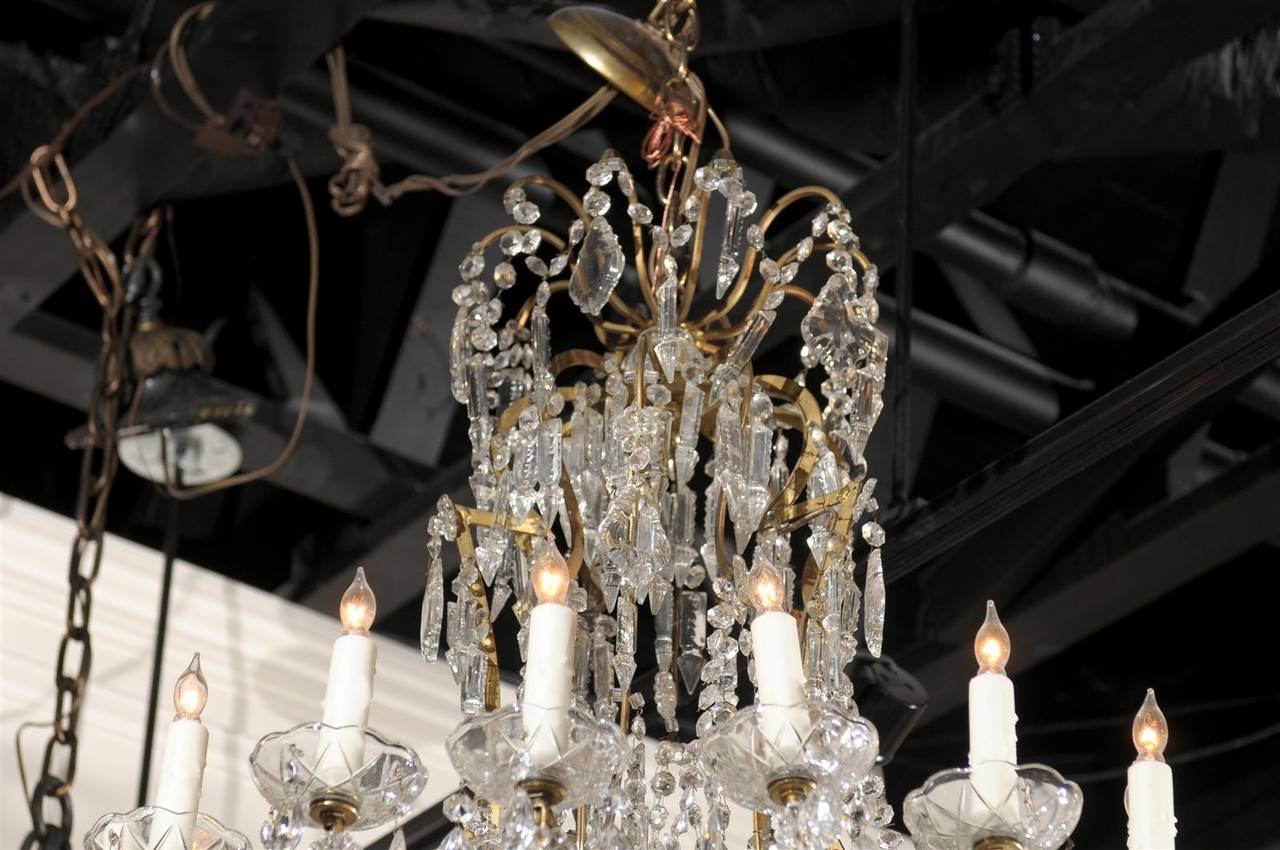 French Fifteen-Light Crystal Louis XV Style Chandelier from Early 20th Century 3