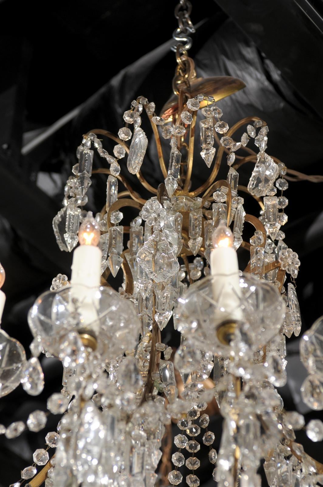 French Fifteen-Light Crystal Louis XV Style Chandelier from Early 20th Century 4