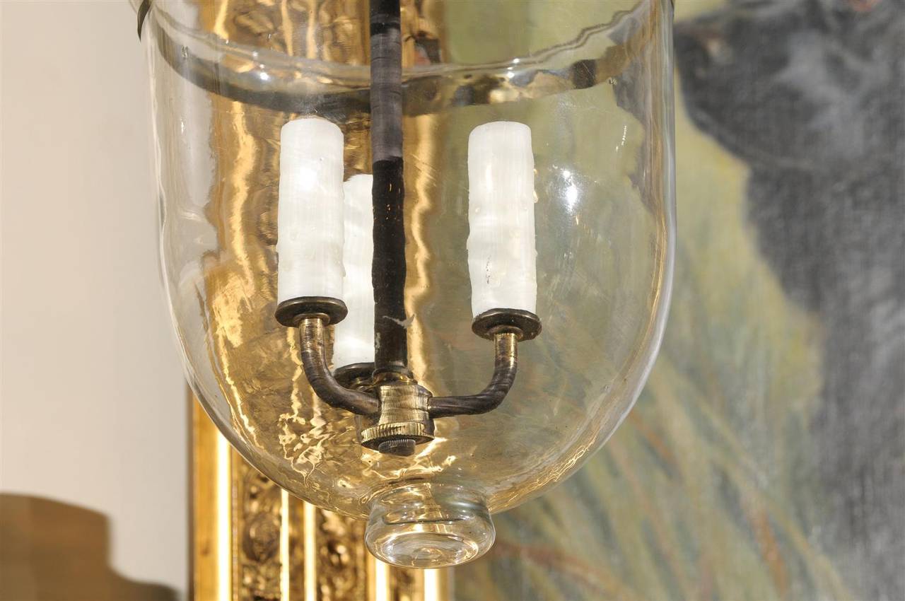 19th Century Bell Jar Light Fixture