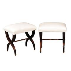 Pair of French X-Frame Stools