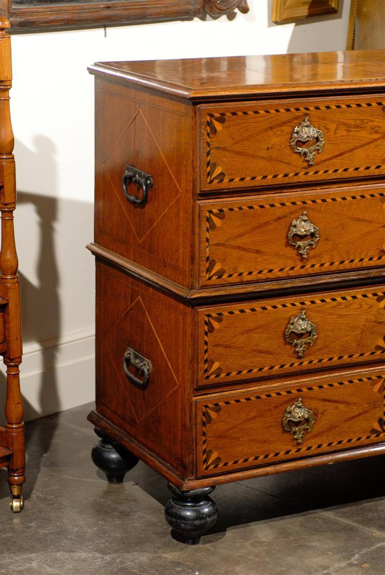 Italian Late 18th Century Four-Drawer Commode with Marquetry and Banding 2