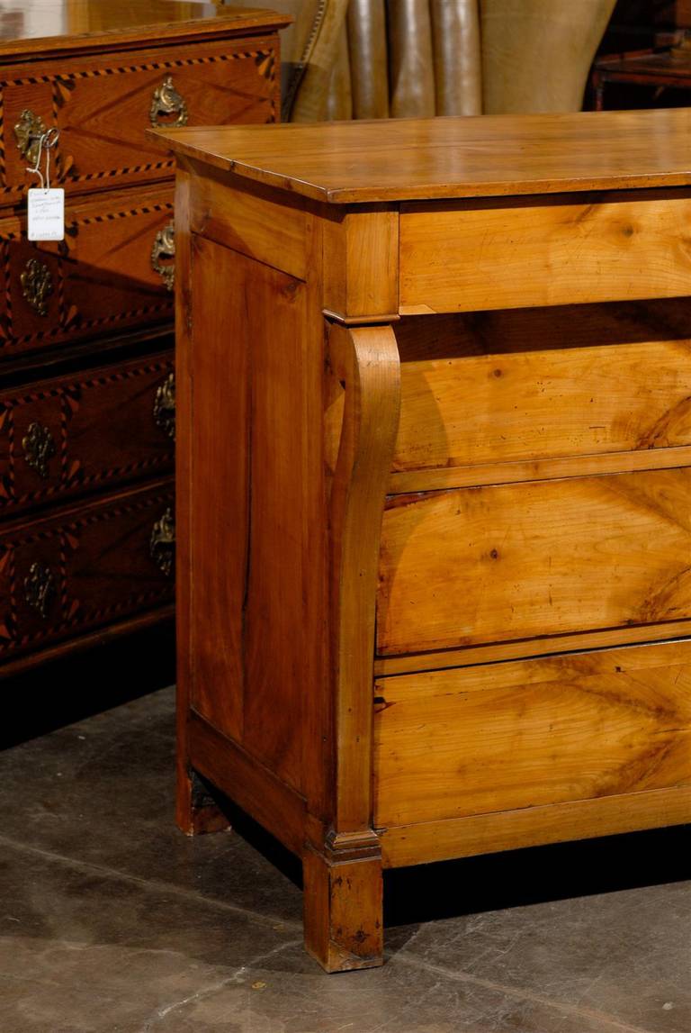 Early 19th Century, Empire Cherry Four-Drawer Commode with Volute Shaped Legs 4