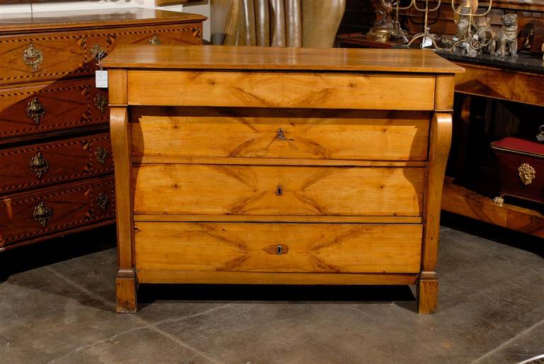 Early 19th Century, Empire Cherry Four-Drawer Commode with Volute Shaped Legs 1