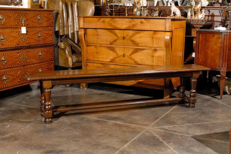 long wood bench