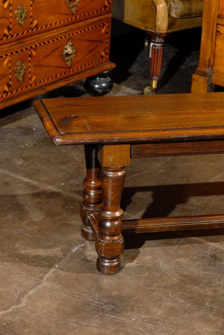 Long Wooden Bench In Excellent Condition In Atlanta, GA