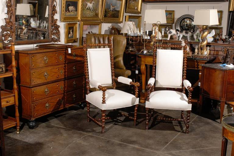 French Pair of Bobbin Chairs