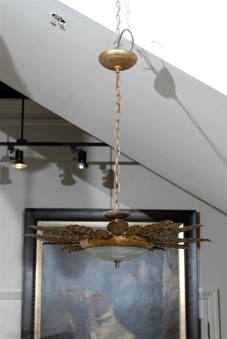 Spanish Gilt Metal Light Fixture at 1stDibs