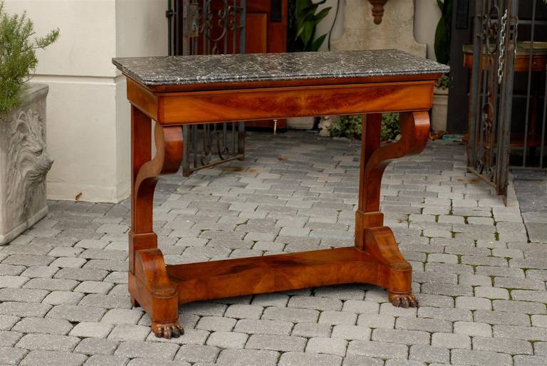 19th Century French Marble-Top Console Table