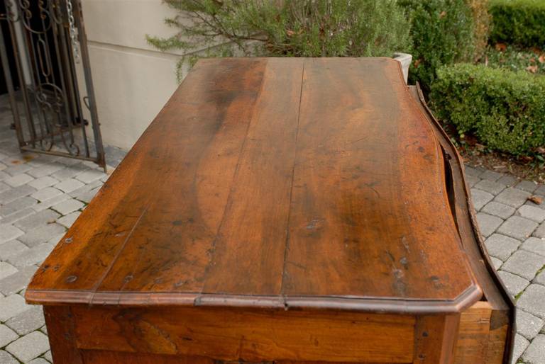 Bronze French Louis XV Style Serpentine Front Three-Drawer Chest, circa 1780