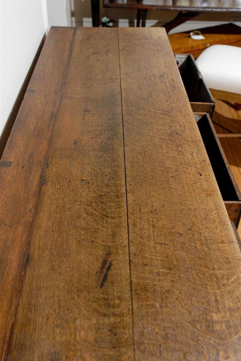 18th Century English Oak Silhouette-Legged Potboard Server with Plank Top 7
