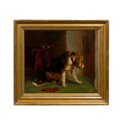 19th Century, English Dog Oil on Canvas Painting after Landseer’s 'Suspense'
