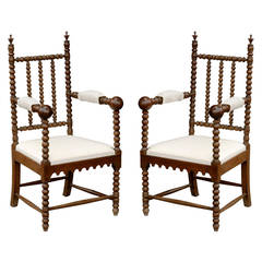 Vintage Pair of Bobbin Chairs
