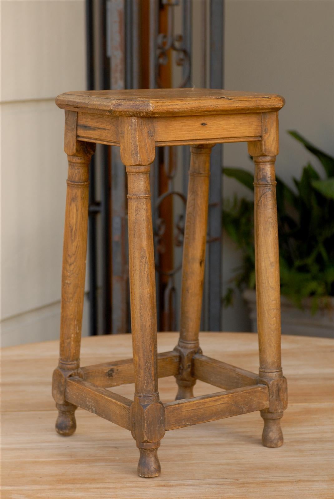 French Four Legged Pegged Stool or Pedestal from the Late 19th Century 1