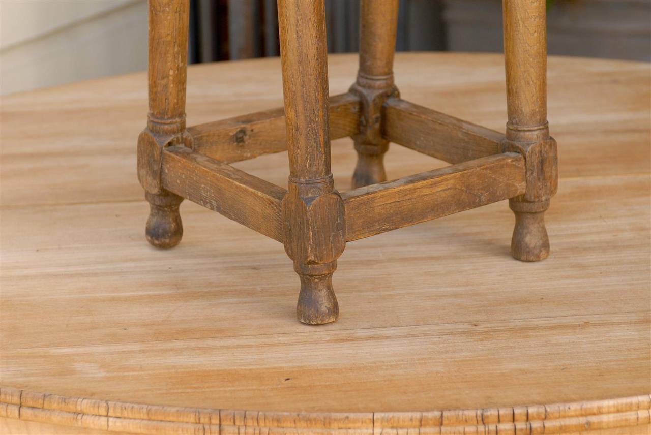 French Four Legged Pegged Stool or Pedestal from the Late 19th Century In Good Condition In Atlanta, GA