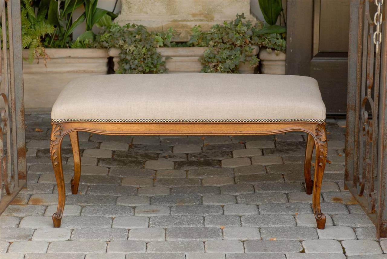 French Cabriole Leg Bench at 1stDibs