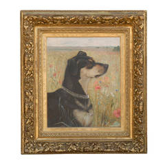 Dog Oil Painting in Gilt Frame 7