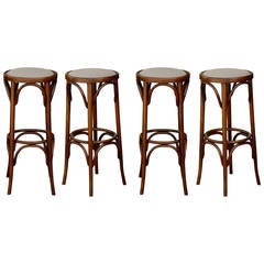 Round English Bentwood Stools Antique Round English Bentwood Stools