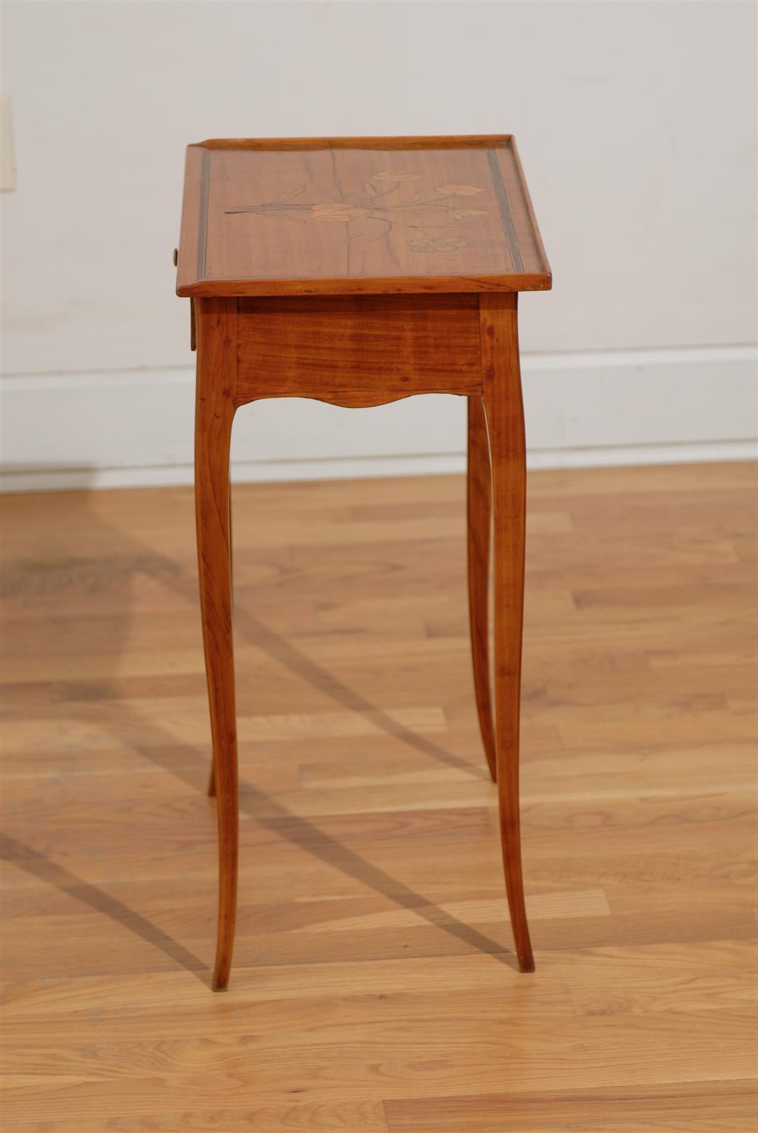 Wood French Inlay Side Table