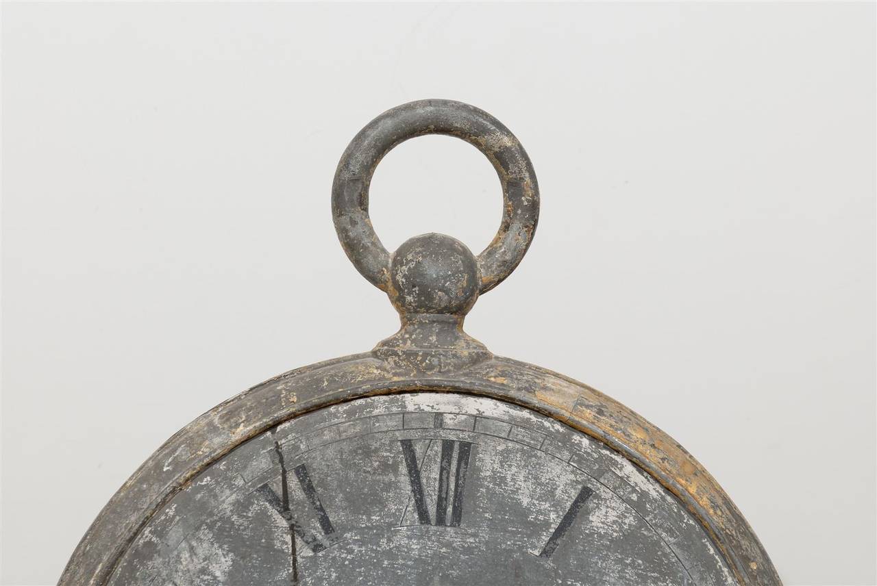 Großes Zink-Uhrhandelsschild auf maßgefertigtem Ständer, Mitte des 19. Jahrhunderts im Angebot 5