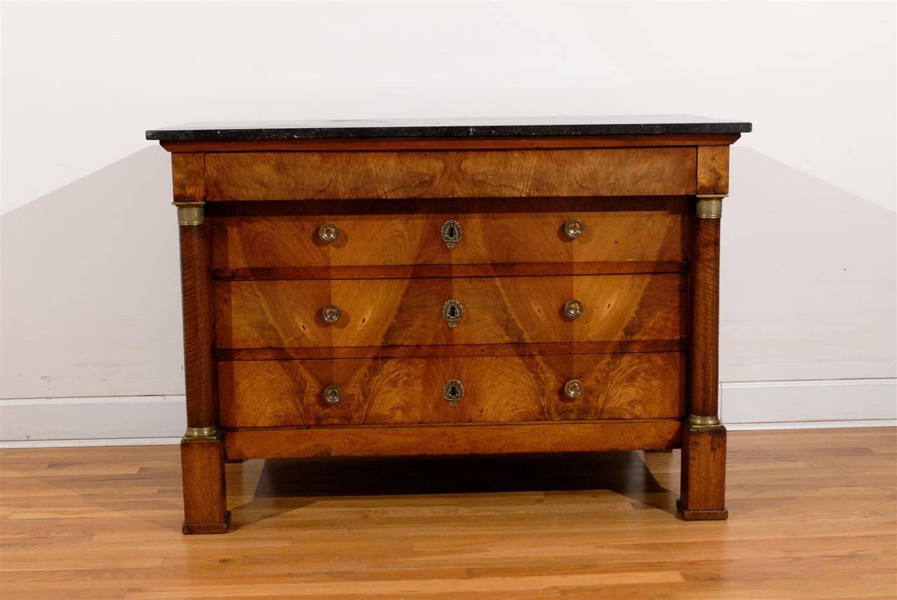 French Early 19th Century Empire Period Four-Drawer Commode with Marble Top 4