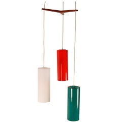 Vintage Danish Tri-Color Hanging Lamp