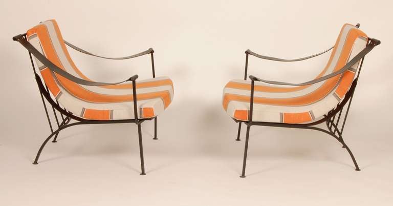 American Modernist Iron Lounge Chairs
