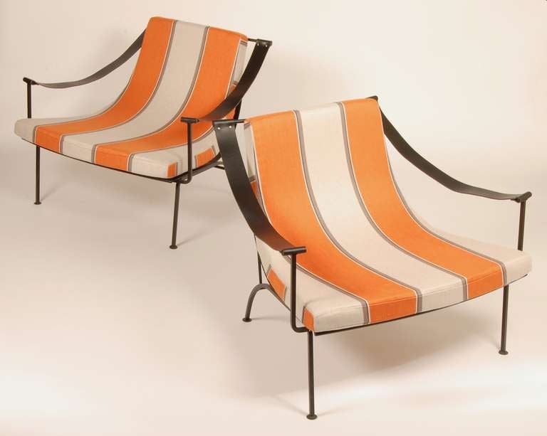 Mid-Century Modern Modernist Iron Lounge Chairs
