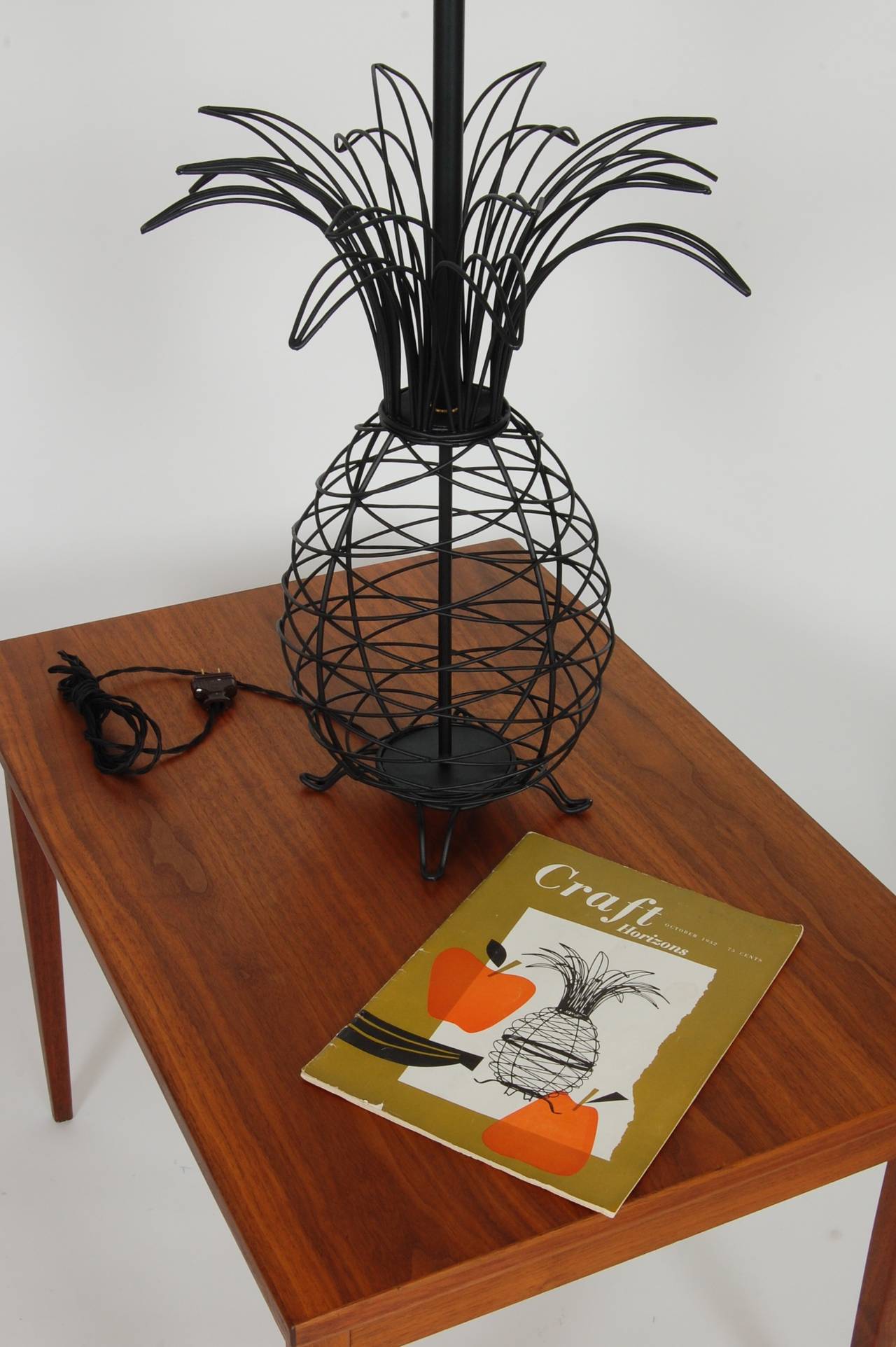 20th Century Wire Form Pineapple Lamp
