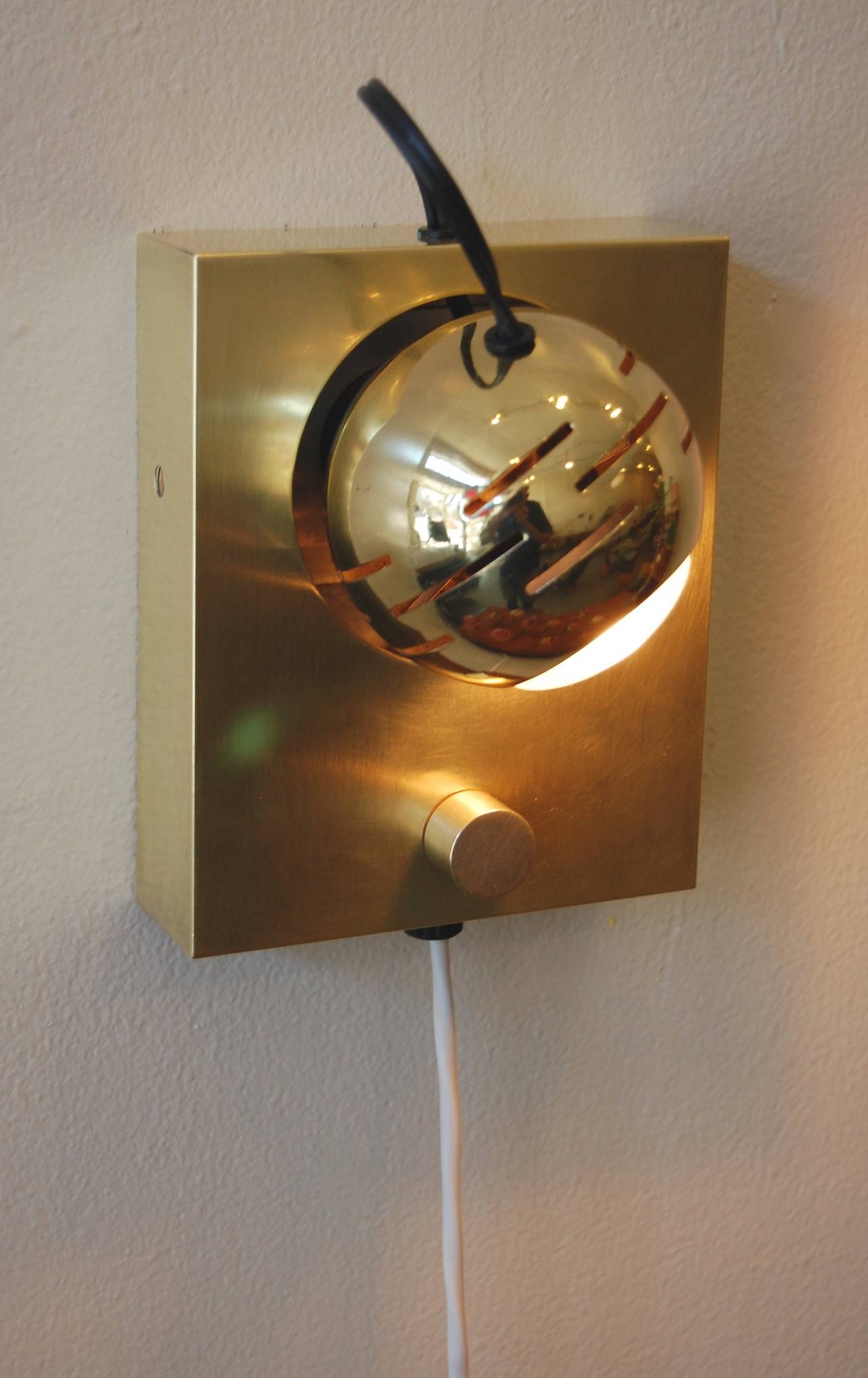 Brass Arredoluce Eye Ball Wall Lamp