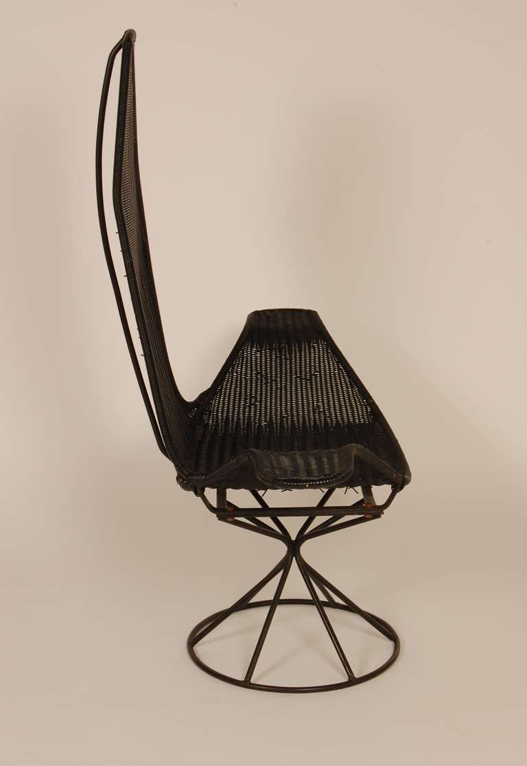 Mid-20th Century Wicker Petal Lounge Chair