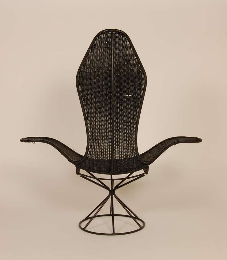 Metal Wicker Petal Lounge Chair