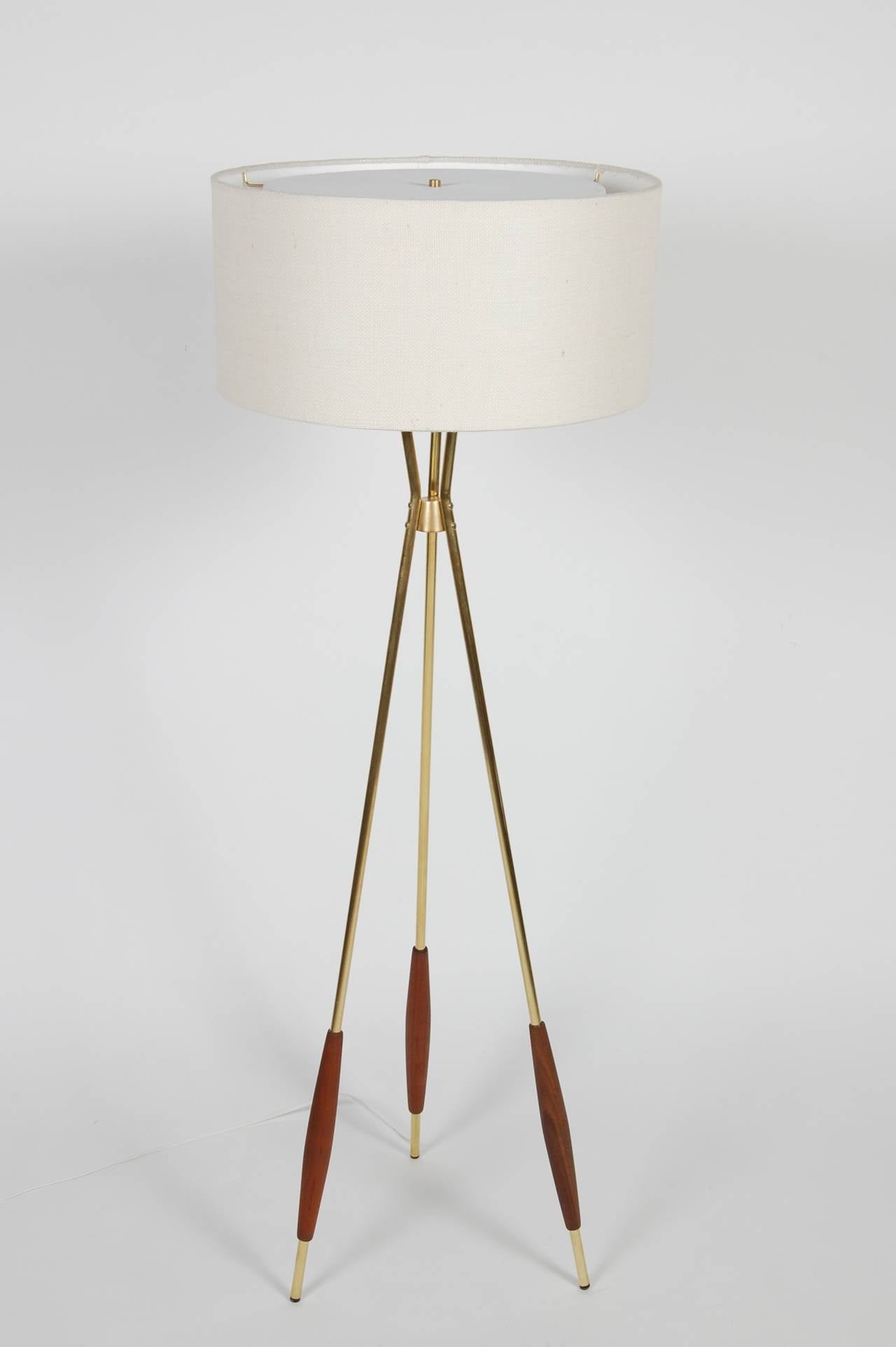 Lightolier Tripod Floor Lamp by Gerald Thurston 1