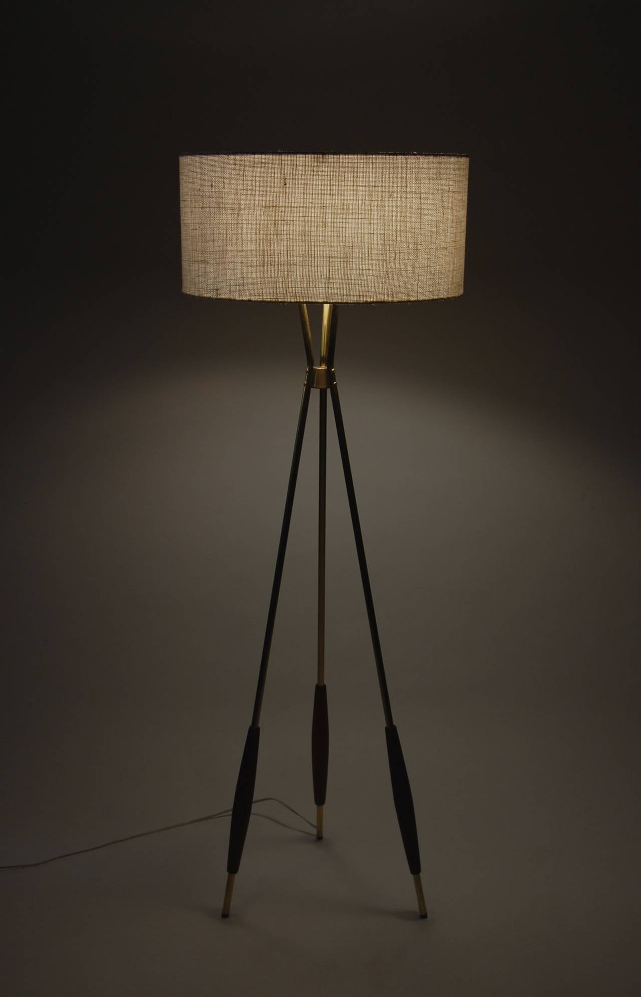 Lightolier Tripod Floor Lamp by Gerald Thurston In Excellent Condition In San Francisco, CA