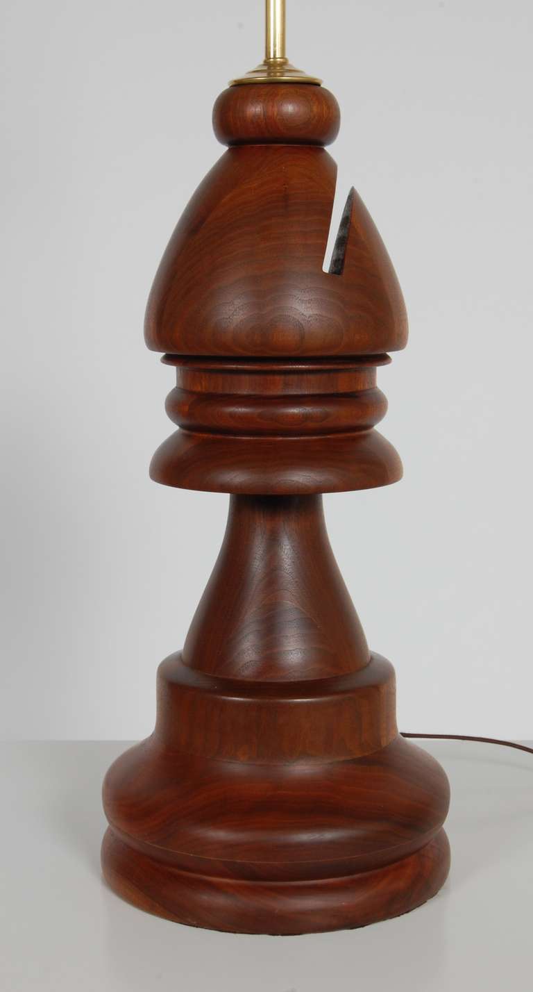 Mid-20th Century Large Bishop Chess Piece Table Lamp